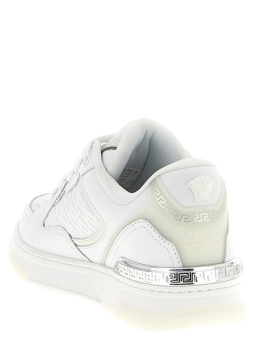 Versace Weiße Kalbsleder Low Top Sneakers - Image 3