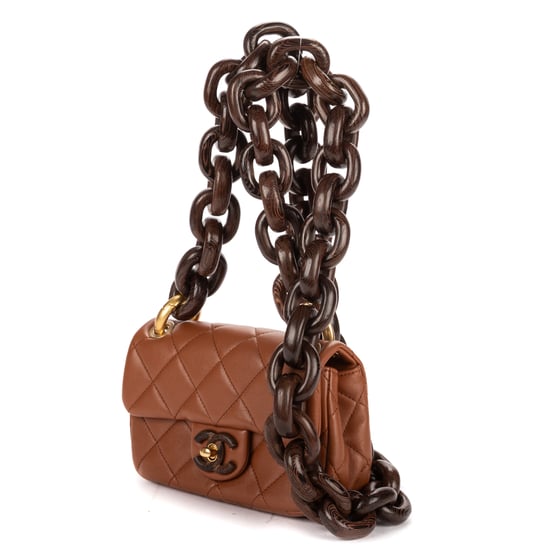 2023 Mini Wenge Wood Flap Bag Mini Schultertasche - Image 2