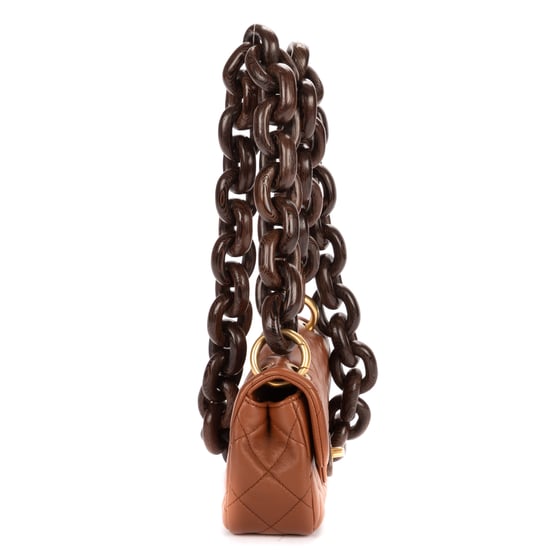 2023 Mini Wenge Wood Flap Bag Mini Schultertasche - Image 4