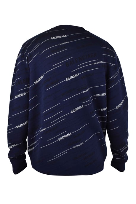 Balenciaga Pullover mit Alphabet-Logo Blau - Image 3