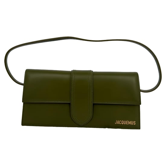 Jacquemus Die lange Bambino Klappen-Schultertasche aus olivgrünem Kalbsleder - Image 2