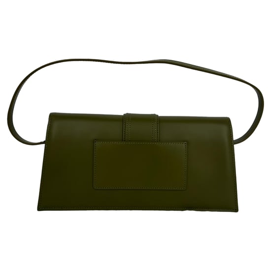 Jacquemus Die lange Bambino Klappen-Schultertasche aus olivgrünem Kalbsleder - Image 3