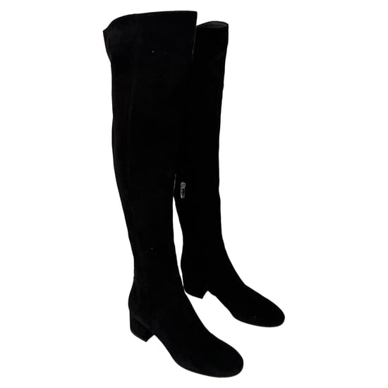 Gianvito Rossi Blockabsatz Stiefel in Schwarz Wildleder bis zum Knie - Image 2