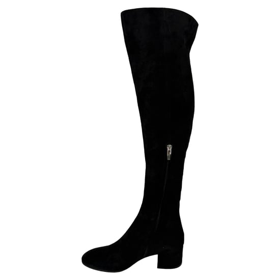 Gianvito Rossi Blockabsatz Stiefel in Schwarz Wildleder bis zum Knie - Image 3