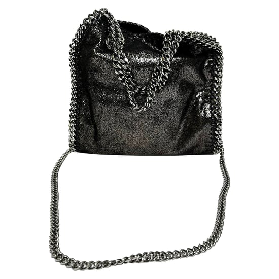 Stella McCartney Falabella Shoulder Bag in Black Metallic Faux Leather - Image 1
