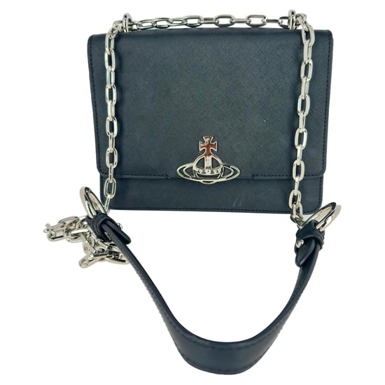 Vivienne Westwood Debbie Schultertasche aus schwarzem Leder - Image 2