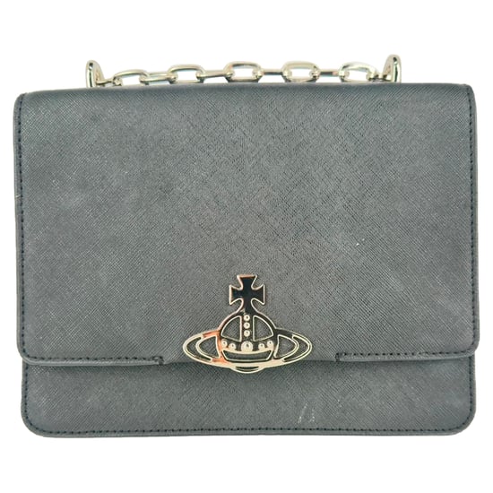 Vivienne Westwood Debbie Schultertasche aus schwarzem Leder - Image 4