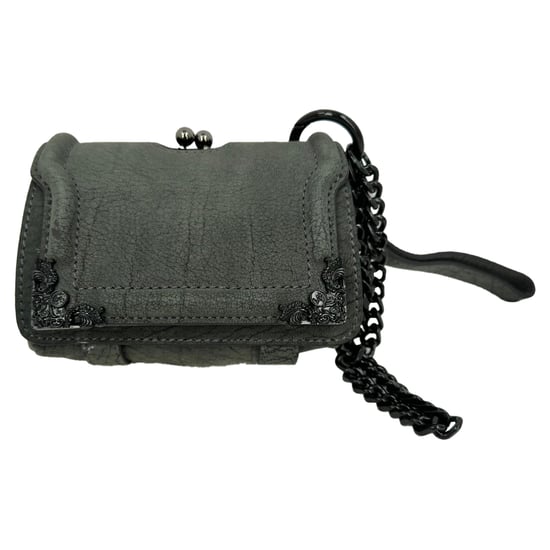 Alexander McQueen Ketten-Umhängetasche aus grauem Leder - Image 2