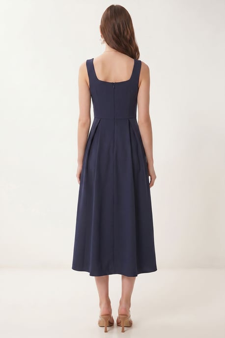 Kleid in A-Form mit Quadratkragen und Reißverschlussverschluss - Image 4