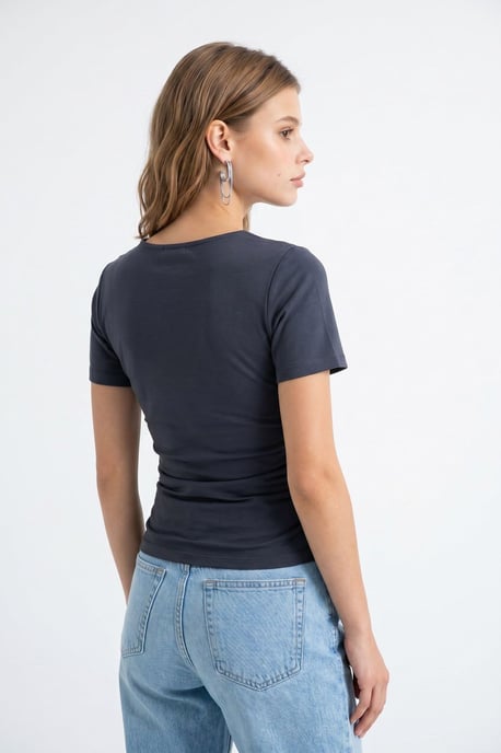 Damen Slim Fit Boot-Ausschnitt T-Shirt - Image 5