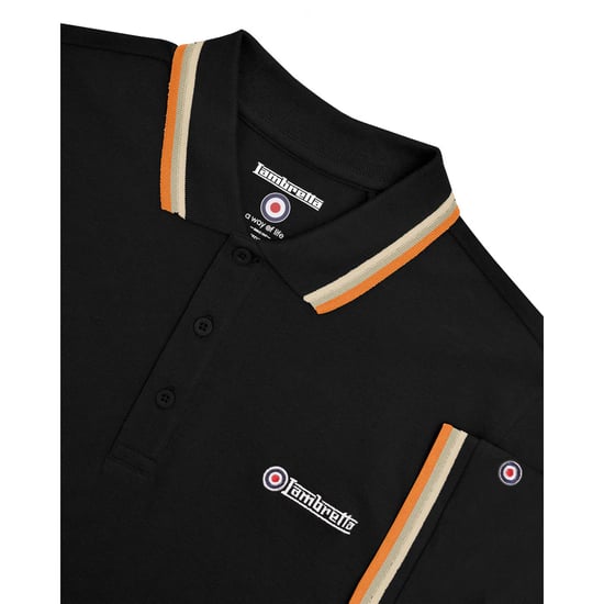 Lambretta - Poloshirt für Herren (Schwarz/Steinfarben/Nussbraun/Orange) - Image 4