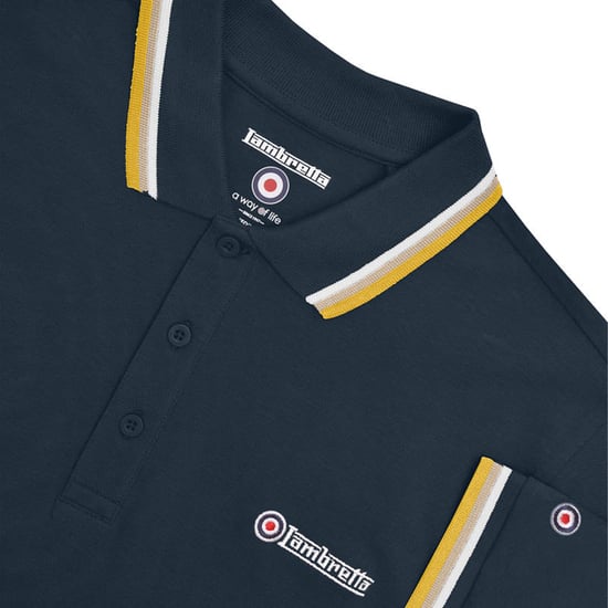 Lambretta - Poloshirt für Herren (Marine/Weiß/Nussbraun/Gold) - Image 4