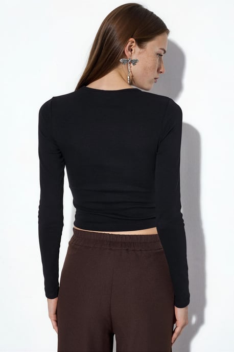 Langarm-Bluse mit Rundhalsausschnitt - Image 3