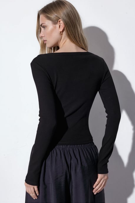 Frauen Ripp-Longsleeve-Crop-Top - Image 3
