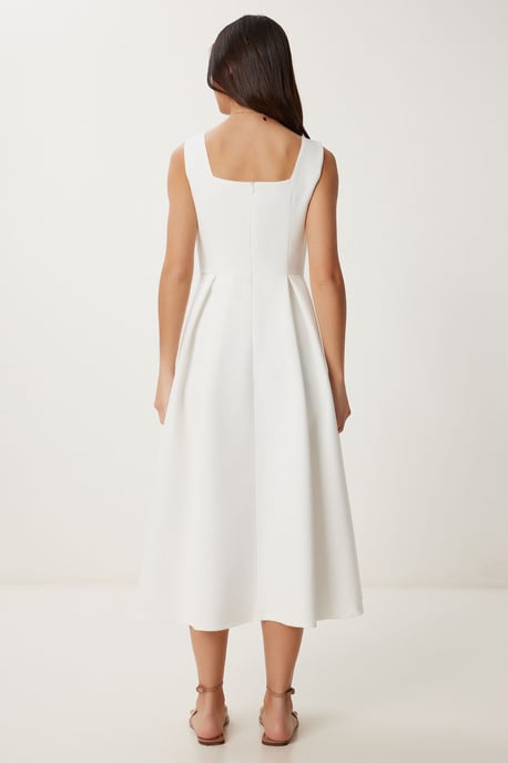 Kleid in A-Form mit Quadratkragen und Reißverschlussverschluss - Image 4