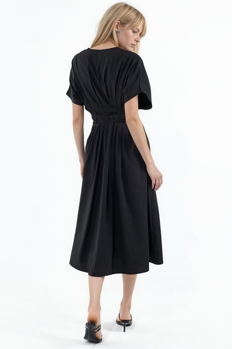 Lässiges V-Ausschnitt Midi-Hemd Kleid - Image 3