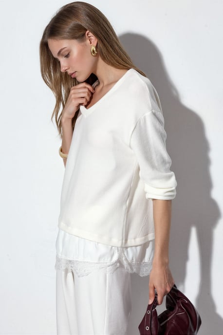 Damen V-Ausschnitt Strickpullover - Image 2