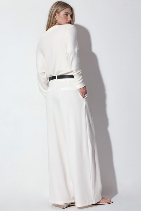 Hochtaillierte breite Crepe-Hose mit Gürtel - Image 3