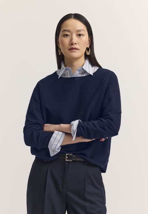 Bugatti Damen Pullover Rundhals Baumwolle Rundhals - Image 1