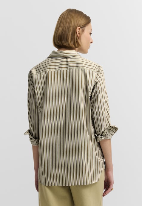 Bugatti Damen Bluse Baumwollmix Hemdkragen Gestreift - Image 2
