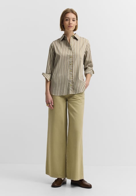 Bugatti Damen Bluse Baumwollmix Hemdkragen Gestreift - Image 3