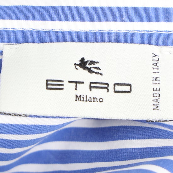 Etro gestreiftes Hemd mit Logostickerei aus hellblauer Baumwolle - Image 4