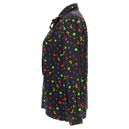 Saint Laurent Bluse mit kosmischem Print aus schwarzer Seide, Frühjahr/Sommer 1979 - Image 2