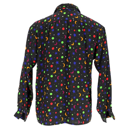 Saint Laurent Bluse mit kosmischem Print aus schwarzer Seide, Frühjahr/Sommer 1979 - Image 3