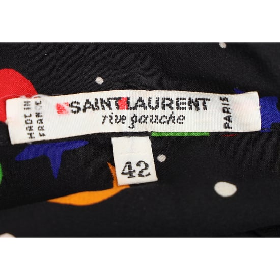 Saint Laurent Bluse mit kosmischem Print aus schwarzer Seide, Frühjahr/Sommer 1979 - Image 4