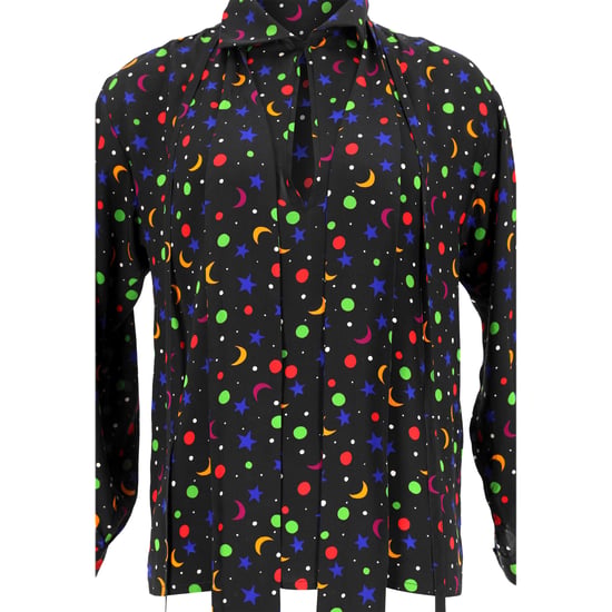 Saint Laurent Bluse mit kosmischem Print aus schwarzer Seide, Frühjahr/Sommer 1979 - Image 5