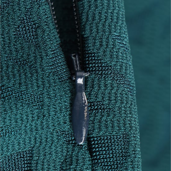 Alaïa Jacquard Minikleid mit Stehkragen in türkisfarbener Viskose - Image 6