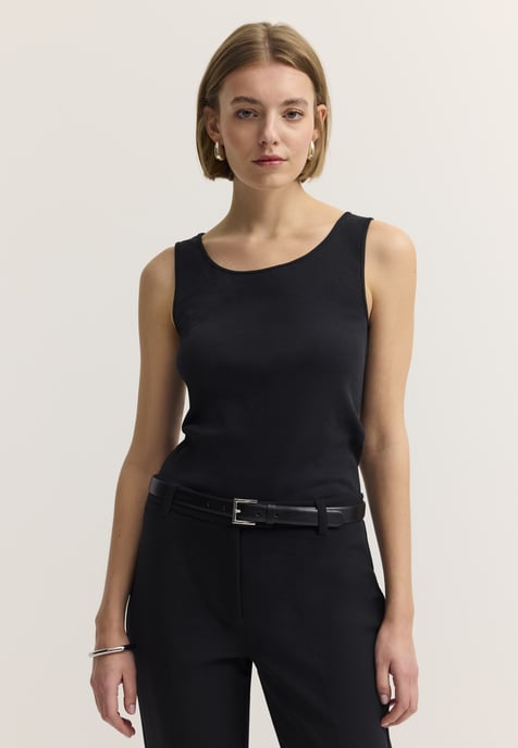 Bugatti Damen Top Baumwoll-Stretch Gerippt - Image 1