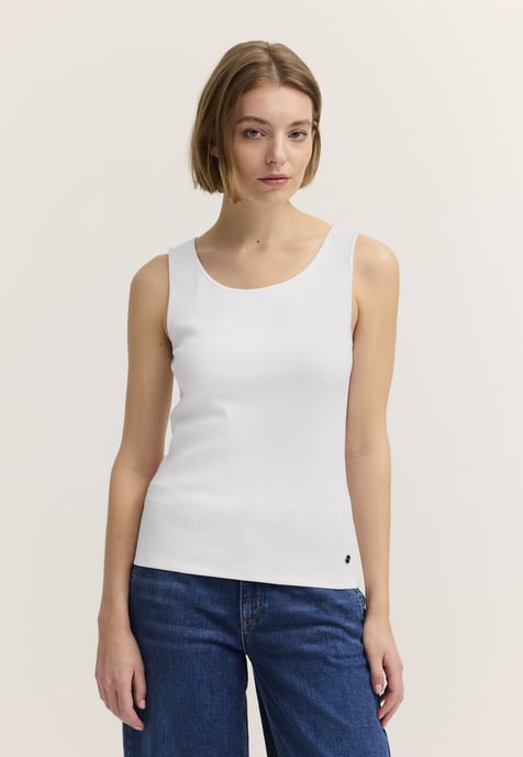 Bugatti Damen Top Baumwoll-Stretch Gerippt - Image 1