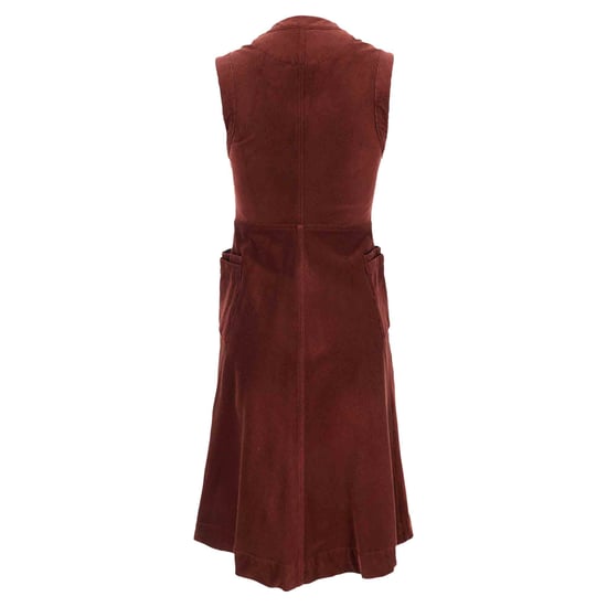 Ärmelloses Midikleid mit Knopfleiste von Acne Studios in Burgunderrot aus Cord - Image 3