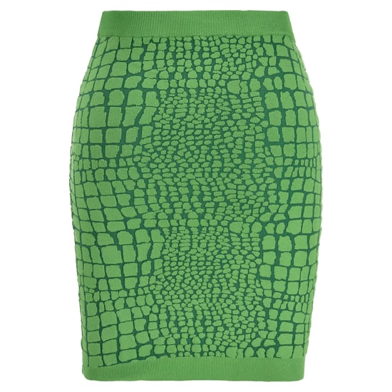 Moschino Günstiger und schicker Minirock mit Tiermuster aus grüner Viskose - Image 3