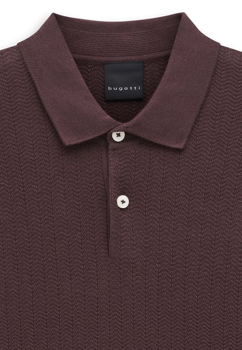 Bugatti Herren Strick-Poloshirt Kurzarm Baumwolle Polokragen - Image 3