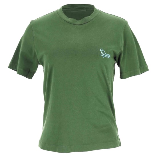 Marni Logo T-Shirt aus grüner Baumwolle - Image 1