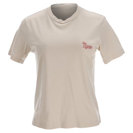 Marni Logo T-Shirt aus beiger Baumwolle - Image 1