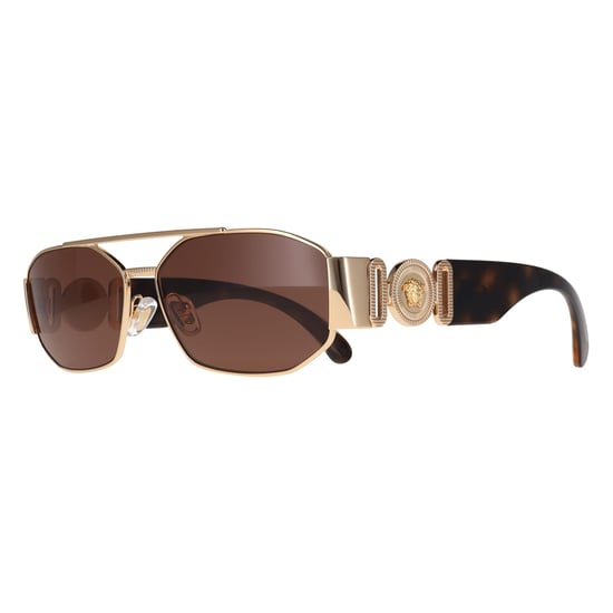 Versace VE2287 100273 Sonnenbrille in Gold und Dunkelbraun - Image 2