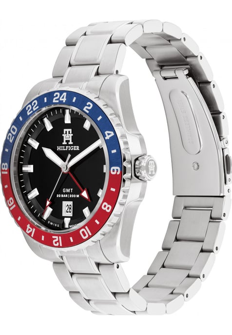 Tommy Hilfiger Th85 Gmt Silber Herren Armbanduhr 1792131 - Image 2