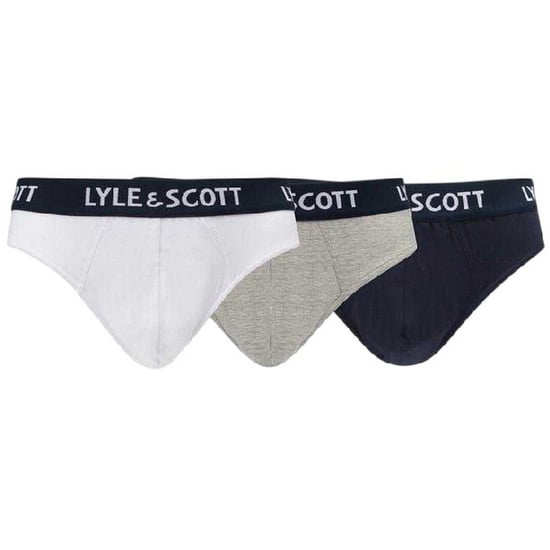 Lyle & Scott - Slips für Herren, Streifen mit Logo (3er-Pack) (Grau/Weiß/Schwarz) - Image 1