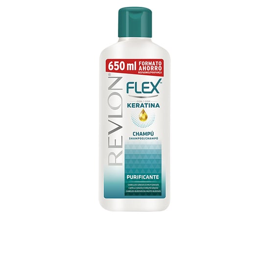 Flex Keratin Reinigendes Shampoo Für Fettiges Haar, 650 ml - Image 1