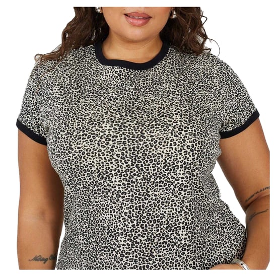 Brave Soul - T-Shirt für Damen, kurz geschnitten, Plus (Leopard/Schwarz) - Image 4
