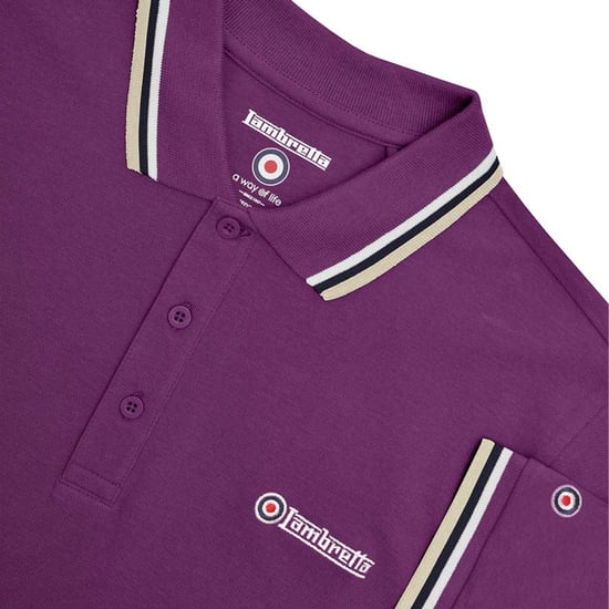 Lambretta - Poloshirt für Herren (Winterblüte/Weiß/Marine/Nussbraun) - Image 3