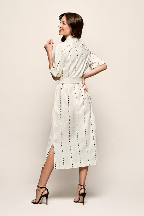 Logan-Kleid mit Print, Off-White/Schwarz - Image 2