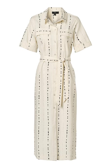 Logan-Kleid mit Print, Off-White/Schwarz - Image 3