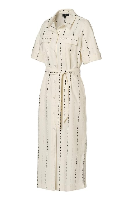 Logan-Kleid mit Print, Off-White/Schwarz - Image 4