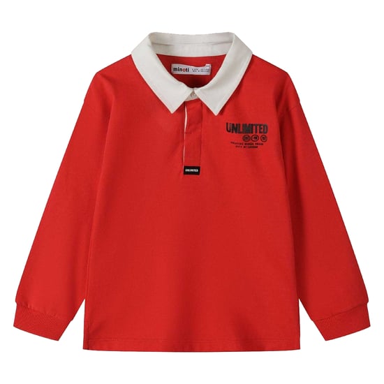 Minoti - Poloshirt für Jungen, Langärmlig (Rot) - Image 2
