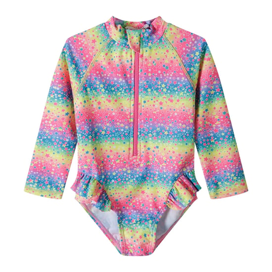Minoti - Rashguard Badeanzug für Mädchen, Mit vorderem Reißverschluss (Bunt) - Image 1