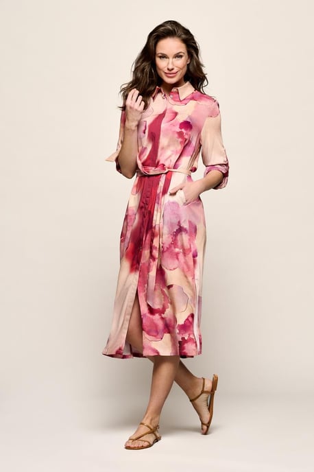 Kleid mit Bowie-Print, Rosa - Image 1